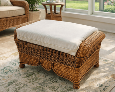 Morocco Wicker Ottoman