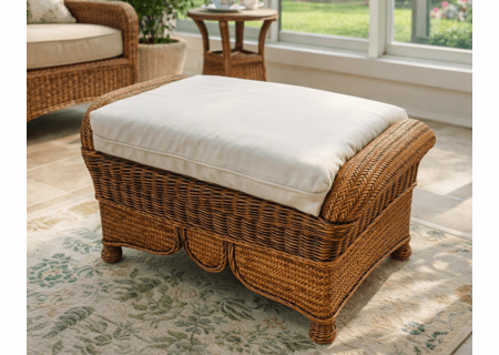 Morocco Wicker Ottoman
