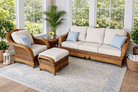 Morocco Wicker Set of 4 (Sofa, Chair, Ottoman, End Table)