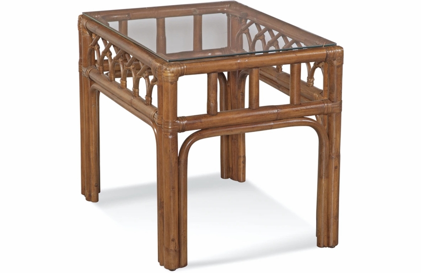 Braxton Culler Edgewater Rattan End Table With Glass Top