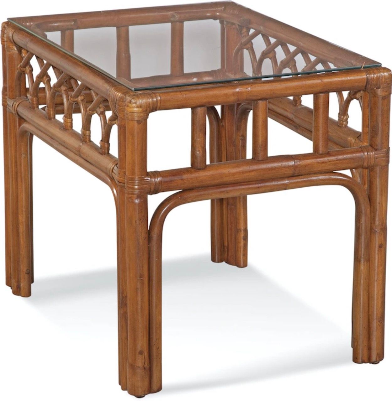 Braxton Culler Edgewater Rattan End Table With Glass Top