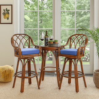 Braxton Culler Edgewater Set of 2 Rattan Swivel Bar Stools