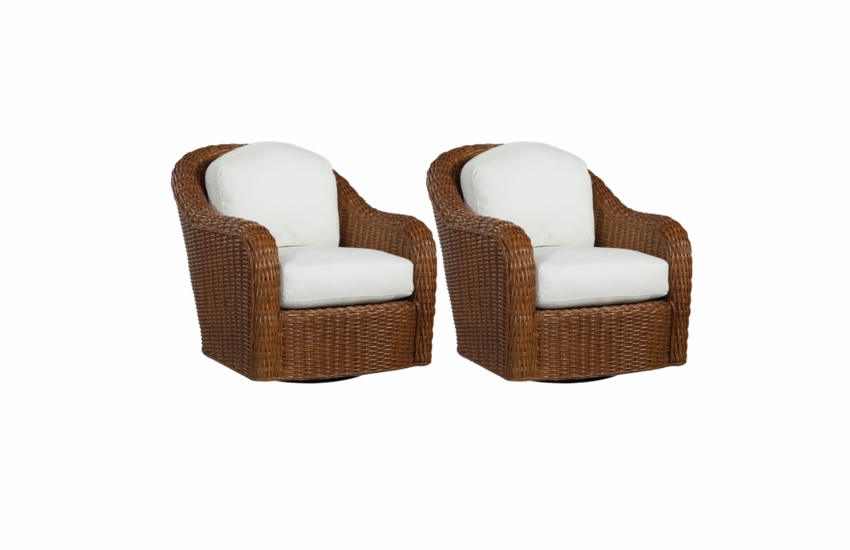 Braxton Culler Edgewater Wicker Set of 2 Swivel Chairs