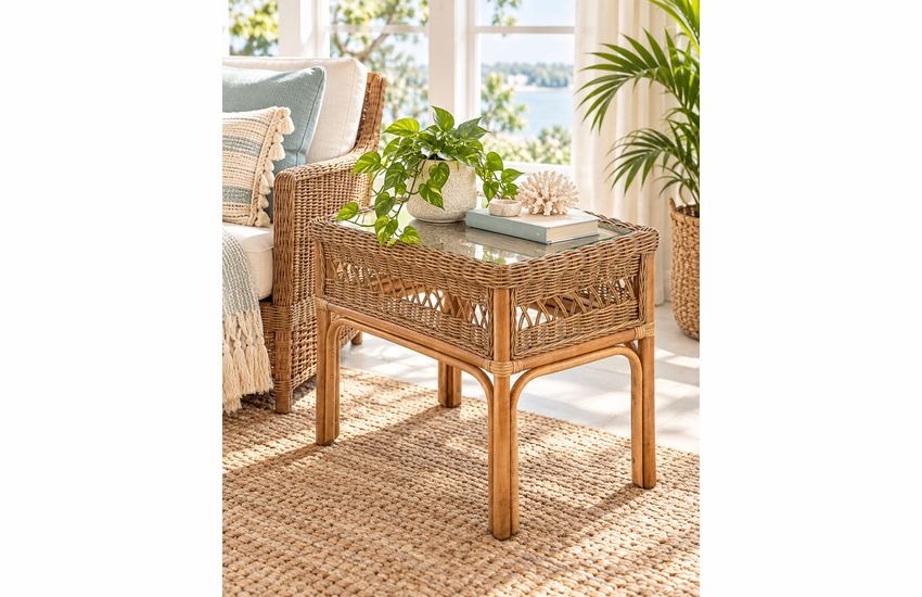 Braxton Culler Nassau Wicker Chairside Table (Available in 30 Finish Choices)