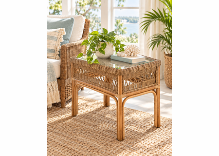 Braxton Culler Nassau Wicker Chairside Table (Available in 30 Finish Choices)