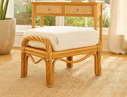 Maui Rattan Ottoman