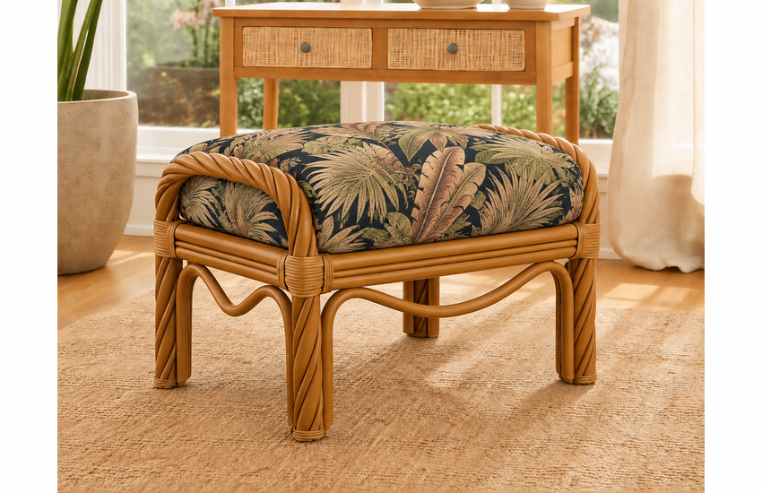 New Twist Rattan Ottoman