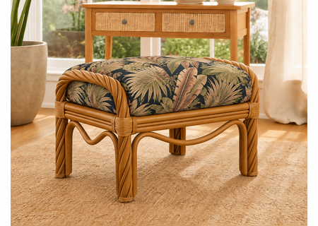 New Twist Rattan Ottoman