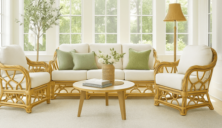 Maui Rattan Set of 3: Sofa and 2 Chairs