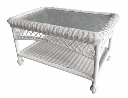 Outdoor Wicker Coffee Table: Cape Cod Rectangular (Available in 3 Finishes) Due December 