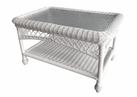Outdoor Wicker Coffee Table: Cape Cod Rectangular (Available in 3 Finishes) Due December 