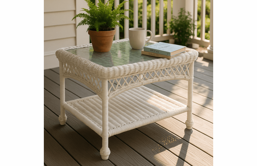 Outdoor Wicker Coffee Table: Cape Cod Rectangular (Available in 3 Finishes)