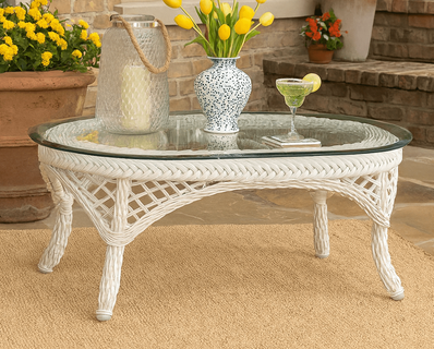 Outdoor Wicker Coffee Table - Savannah almond only 