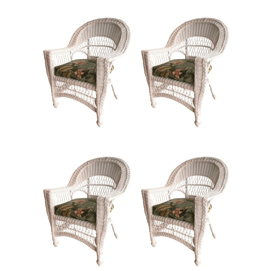Outdoor Wicker Dining Chair Set of 4 Cape Cod