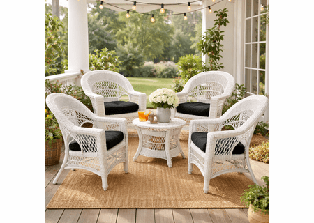 Outdoor Wicker Dining Chair Set of 4: Cape Cod (Available in 2 Finishes)