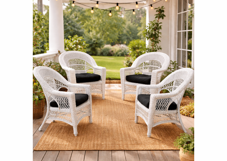 Outdoor Wicker Dining Chair Set of 4: Cape Cod (Available in 2 Finishes)