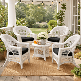 Outdoor Wicker Dining Chair Set of 4: Cape Cod (Available in 2 Finishes)