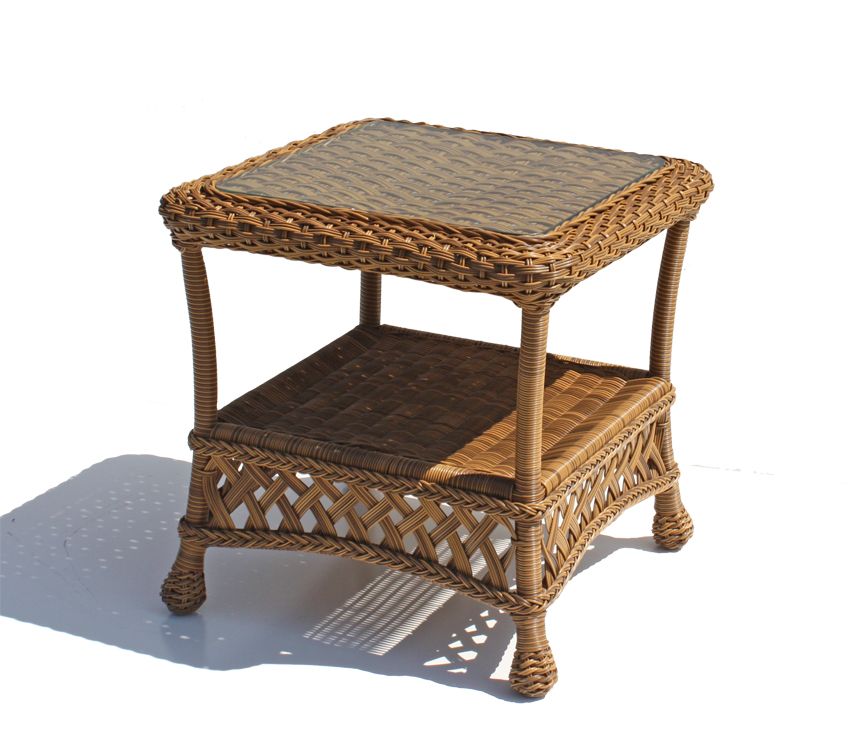 Outdoor Wicker End Table Montauk Natural Wicker Paradise
