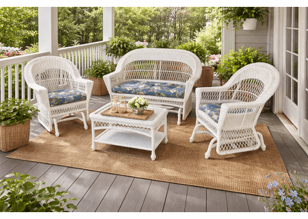  Outdoor Wicker Glider Set of 4 -Cape Cod Collection   