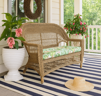 Outdoor Wicker Loveseat: Cape Cod Style (Available in 3 Finishes)