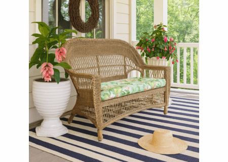 Outdoor Wicker Loveseat: Cape Cod Style (Available in 3 Finishes)
