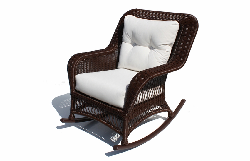 Outdoor Wicker Rocker - Princeton Shown in Brown | Wicker Paradise