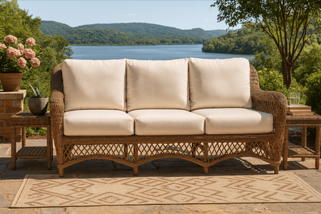 Outdoor Wicker Sofa - Savannah White 