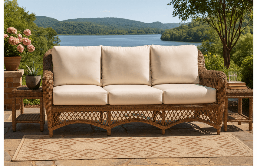 Outdoor Wicker Sofa - Savannah White