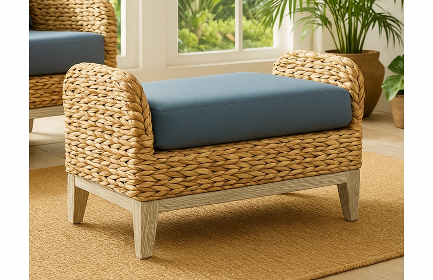 Palm Bay Banana Leaf Ottoman