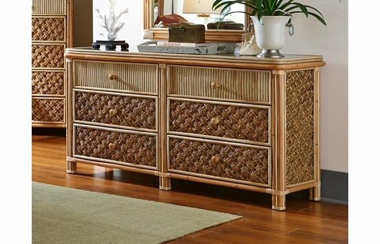 Palm Bay Rattan Six Drawer Dresser
