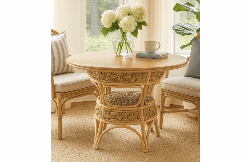 Panama Seagrass 48 Inch Round Dining Table