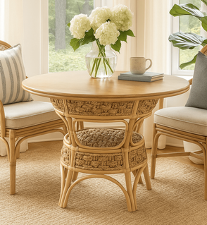 Panama Seagrass 48 Inch Round Dining Table