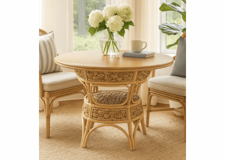 Panama Seagrass 48 Inch Round Dining Table