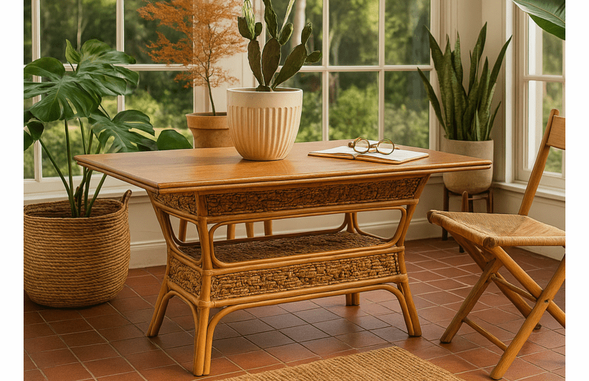 Panama Seagrass Rectangular Dining Table