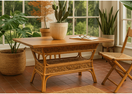 Panama Seagrass Rectangular Dining Table