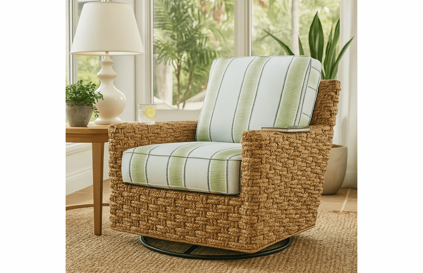 Panama Seagrass Swivel Glider