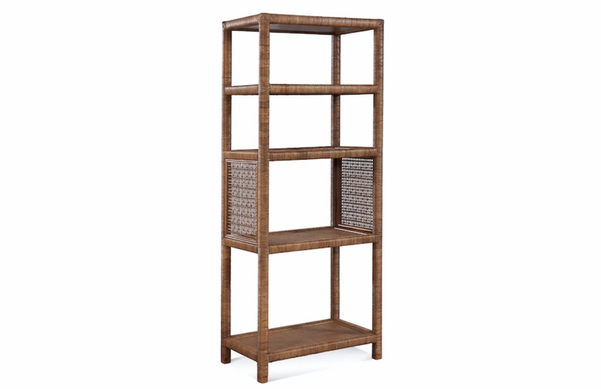 Pine Isle Wicker Etagere Bookcase