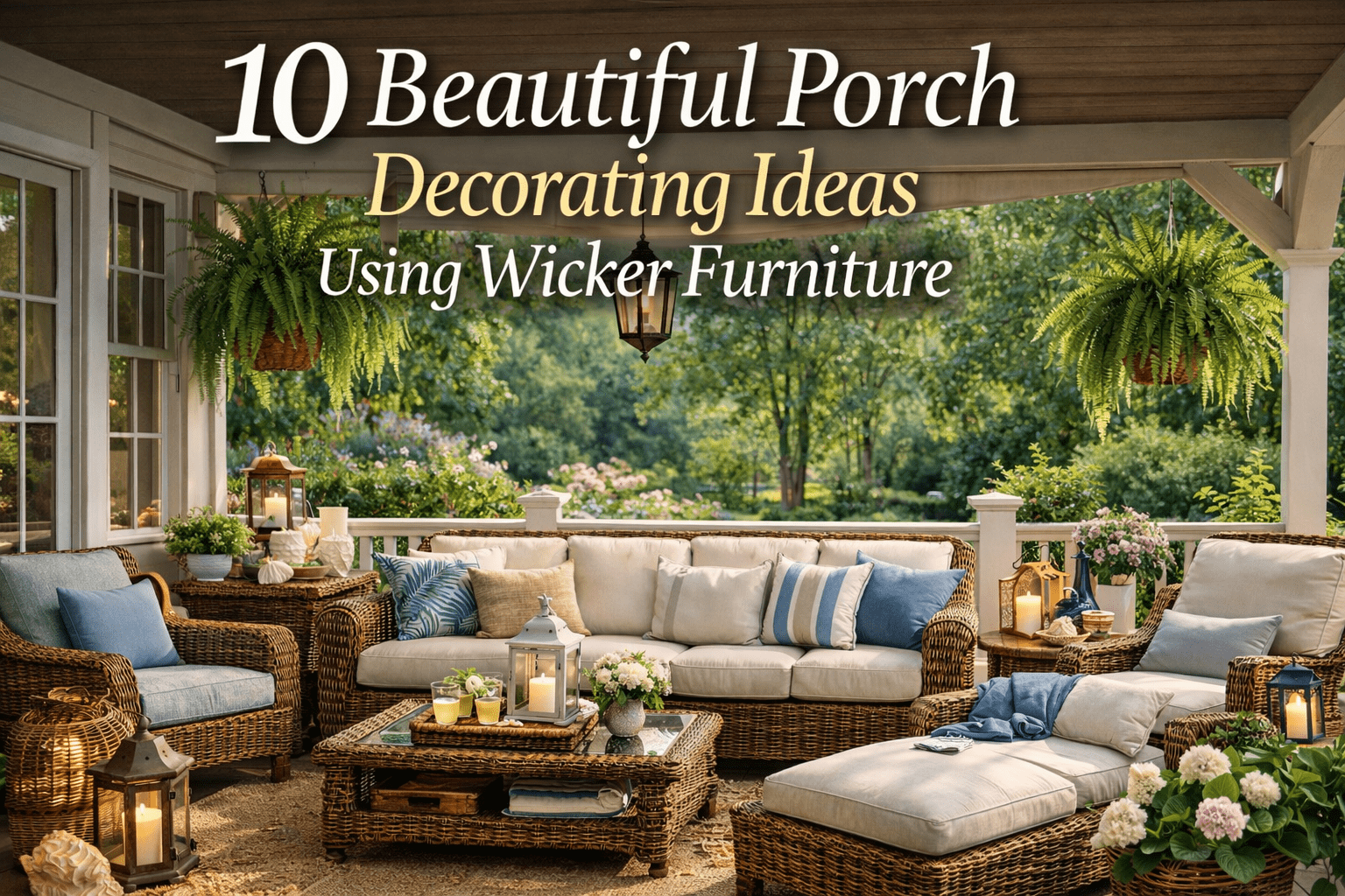 10 Beautiful Porch Decorating Ideas Using Wicker Furniture