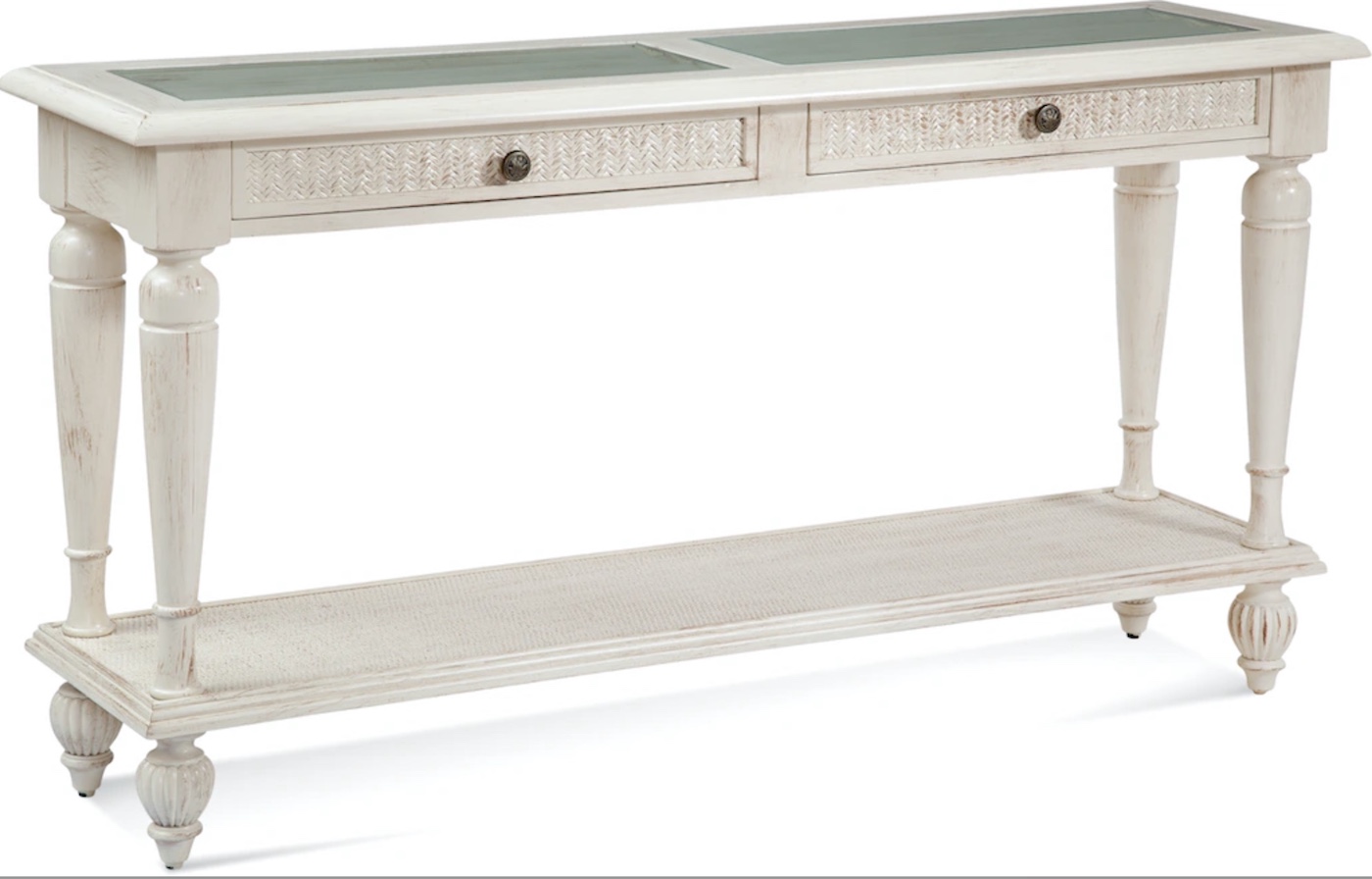 Grand View Wood and Wicker Console Table