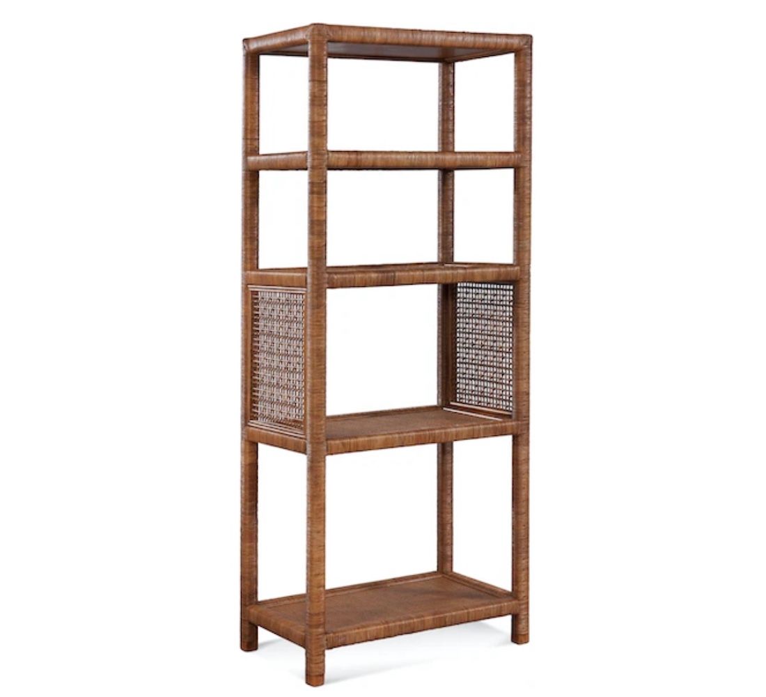 Pine Isle Wicker Etagere Bookcase