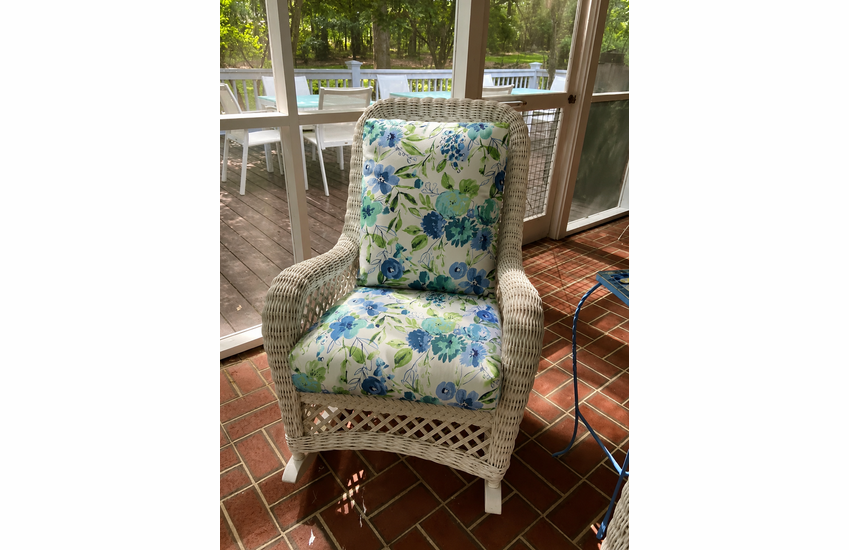 Quickship 4 Seasons Rocker Cushions in Bettina Aqua