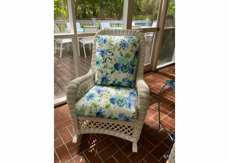 Quickship 4 Seasons Rocker Cushions in Bettina Aqua