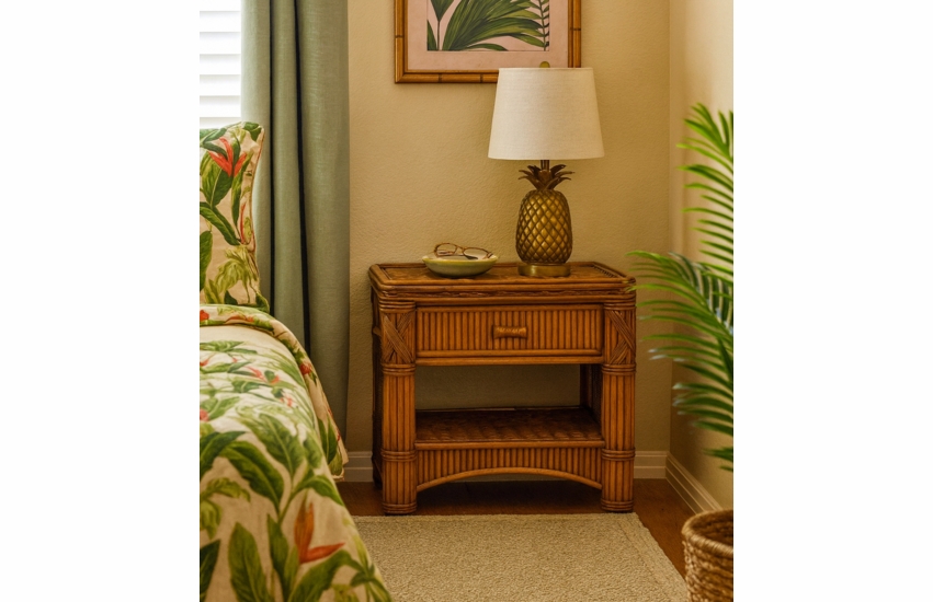 Rattan 1 Drawer Nightstand - Barbados
