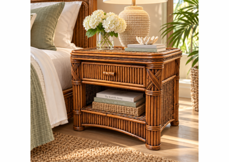 Rattan 1 Drawer Nightstand - Barbados