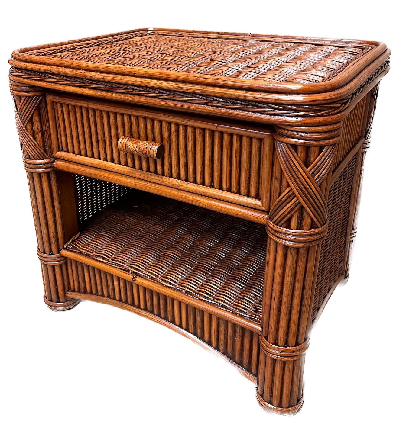 Rattan 1 Drawer Nightstand Barbados Wicker Paradise
