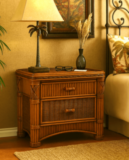 Rattan 2 Drawer Nightstand - Barbados