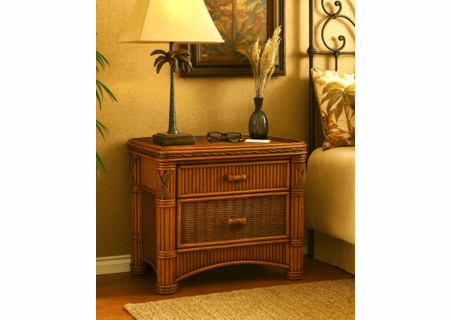 Rattan 2 Drawer Nightstand - Barbados