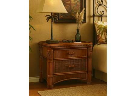 Rattan 2 Drawer Nightstand - Barbados Due in  Early December 