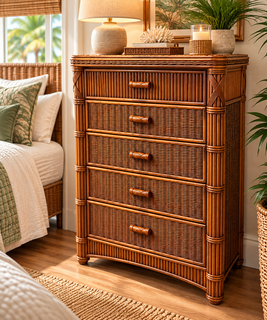 Rattan Chest - Barbados 5 Drawer