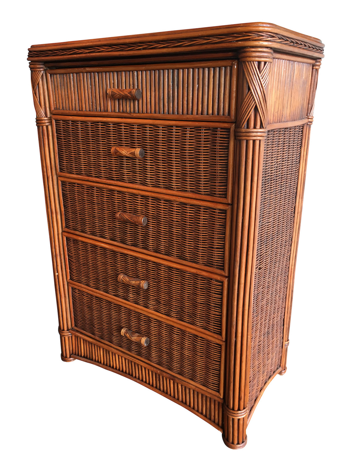 5 Drawer Rattan Chest Wicker Paradise